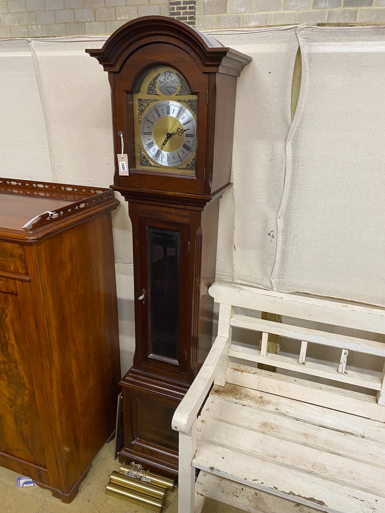 A reproduction mahogany eight day longcase clock, height 179cm